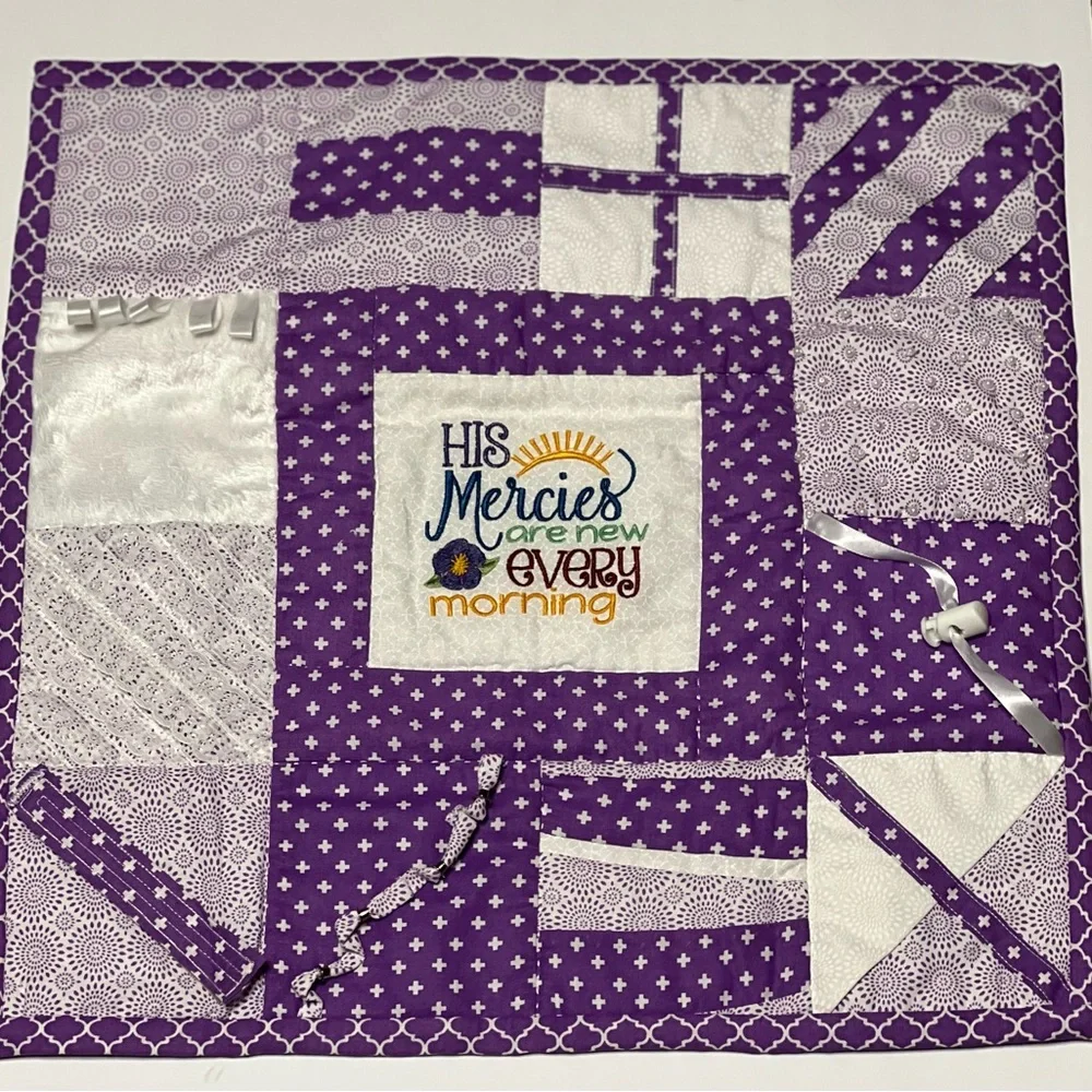 Vintage Homemade Baby Quilt Purple